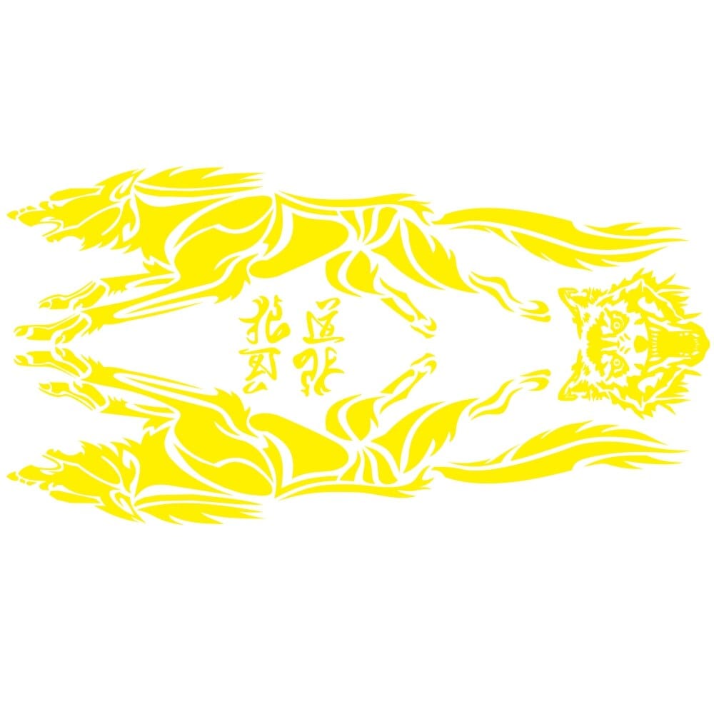 Autocollant Voiture Loup Jaune Stickers Mania