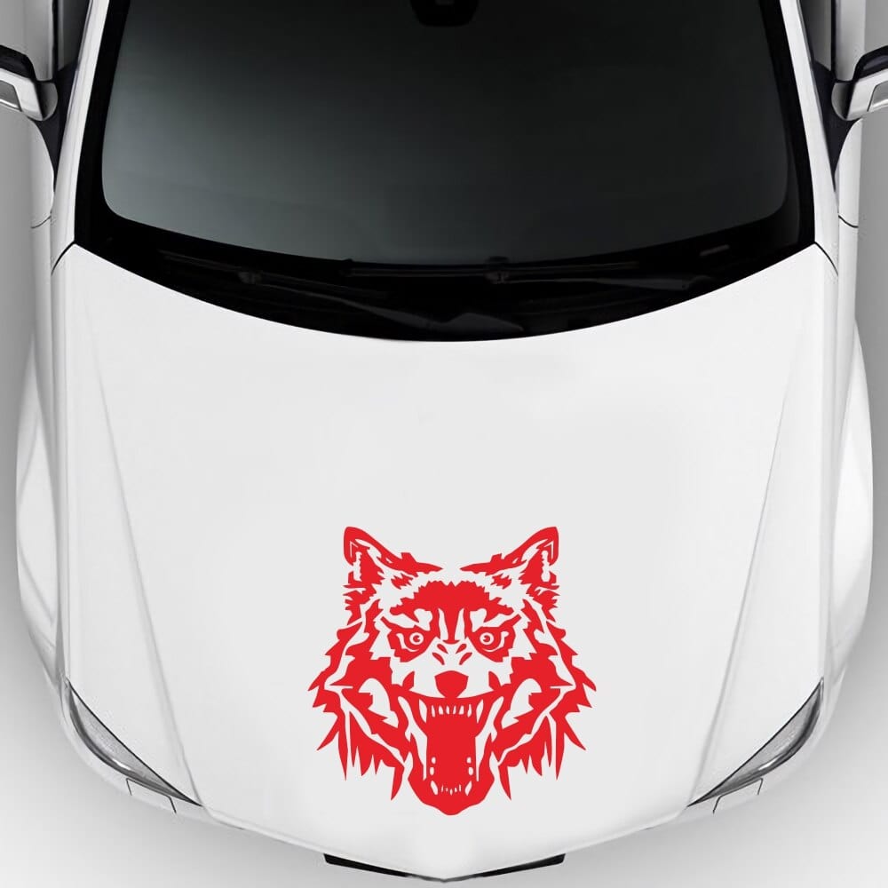 Autocollant Voiture Loup Rouge Stickers Mania