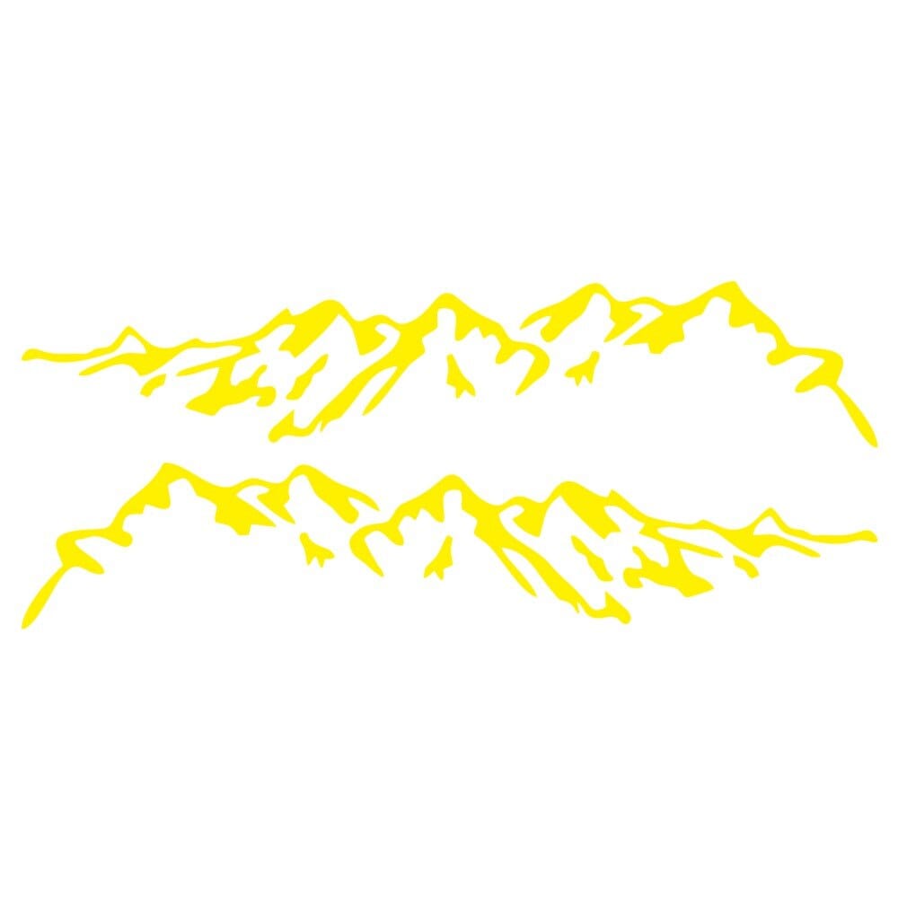 Autocollant Voiture Montagne Jaune Stickers Mania