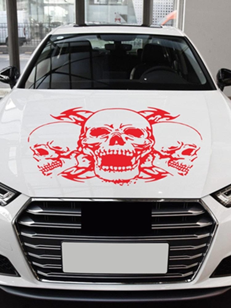 Autocollant Voiture Têtes de Mort Rouge Stickers Mania
