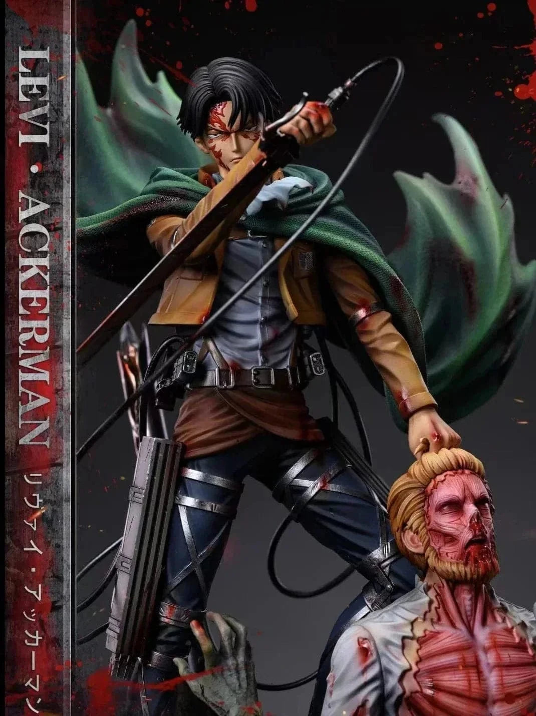 Figurine Attaque des Titans en Resine Livai vs Sieg Stickers Mania