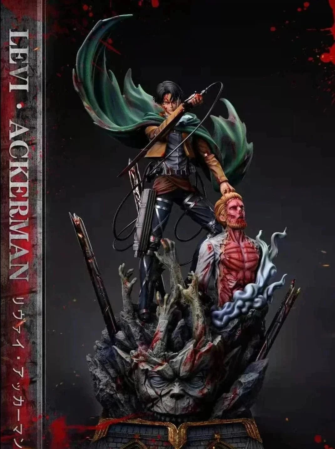 Figurine Attaque des Titans en Resine Livai vs Sieg Stickers Mania