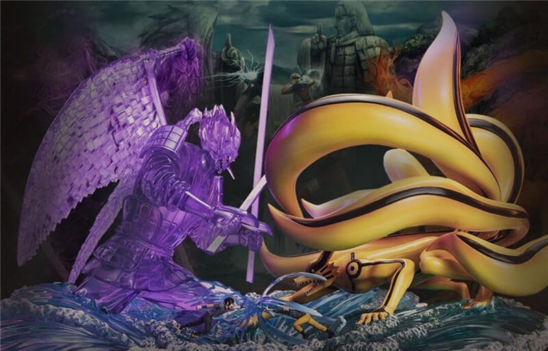 Figurine Collector en Resine Naruto vs Sasuke Stickers Mania