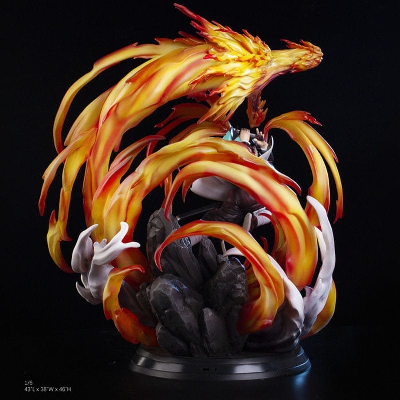 Figurine Collector en Resine Tanjiro Dragon de Feu Stickers Mania