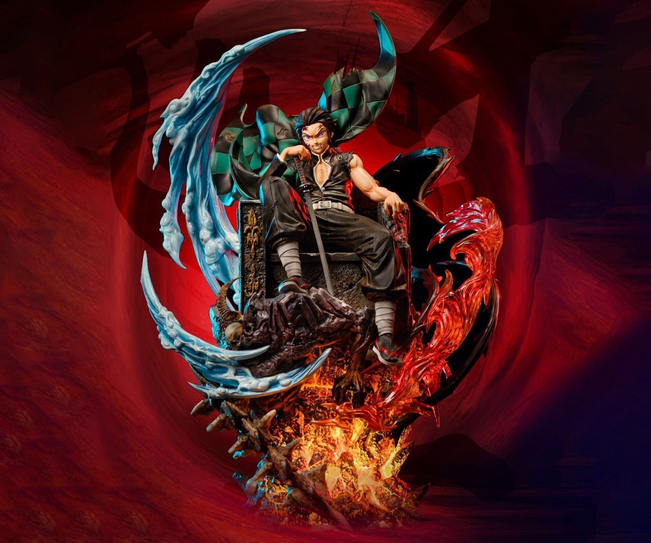 Figurine Collector en Résine Tanjiro Roi des Démons Stickers Mania