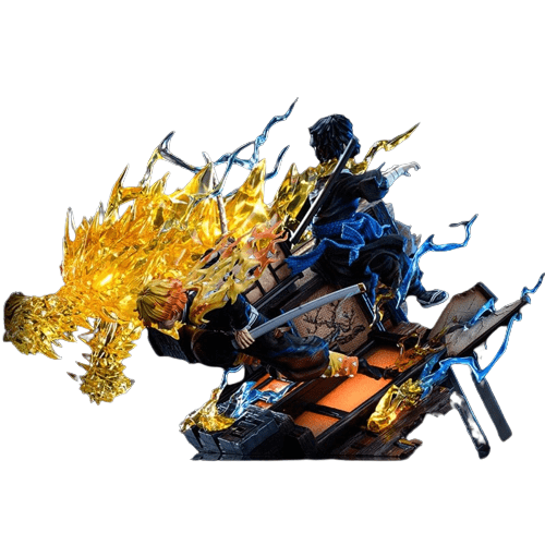 Figurine Collector en Resine Zenitsu vs Kaigaku Stickers Mania