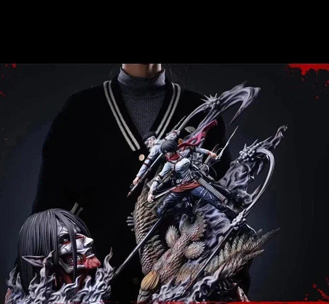 Figurine Édition Limitée en Resine Livai-Mikasa vs Eren Stickers Mania