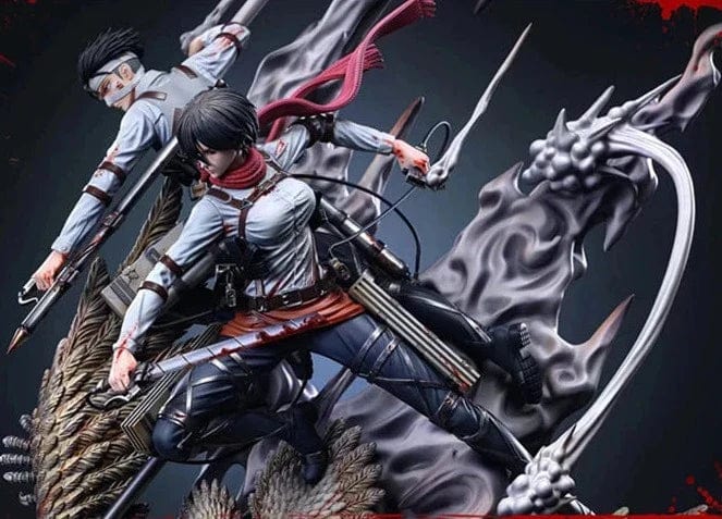 Figurine Édition Limitée en Resine Livai-Mikasa vs Eren Stickers Mania