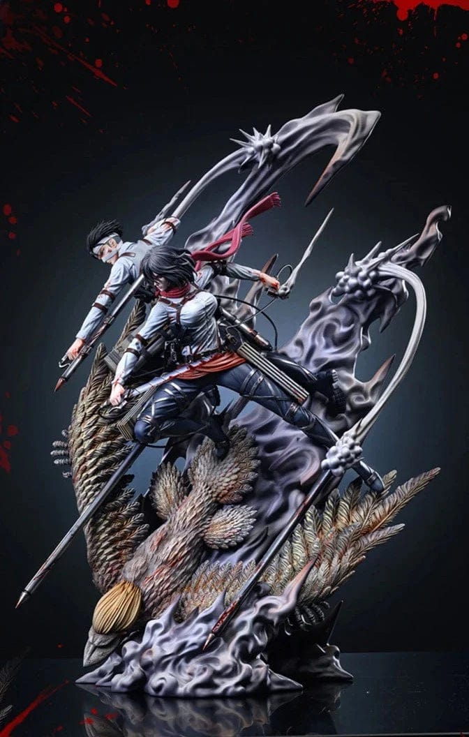 Figurine Édition Limitée en Resine Livai-Mikasa vs Eren Stickers Mania
