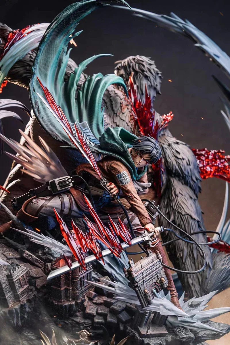 Figurine SNK Collector en Resine Livai vs Sieg Stickers Mania