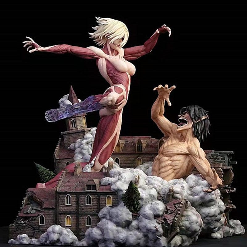 Figurine SNK Collector en Resine Titan Assaillant vs Titan Féminin Stickers Mania