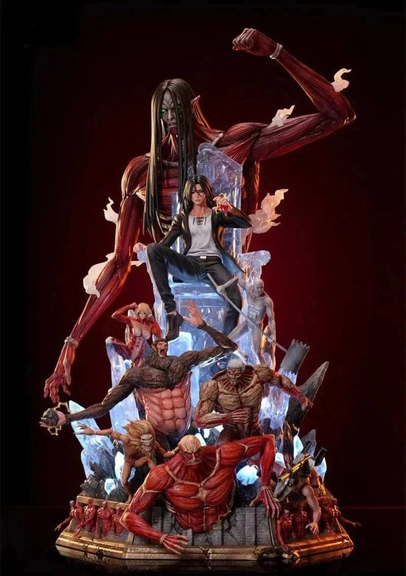 Figurine SNK en Résine Eren 9 Titans Primordiaux Stickers Mania
