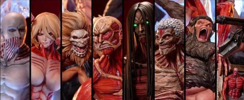 Figurine SNK en Résine Eren 9 Titans Primordiaux Stickers Mania