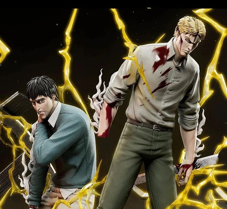 Figurine SNK en Résine Reiner et Bertolt Stickers Mania
