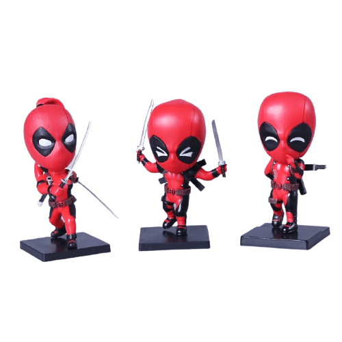 Pack 3 Mini Figurines Deadpool 1 Stickers Mania