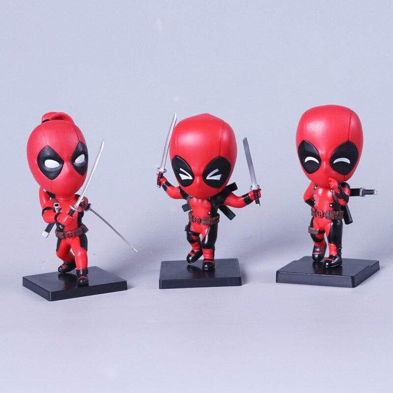 Pack 3 Mini Figurines Deadpool Stickers Mania