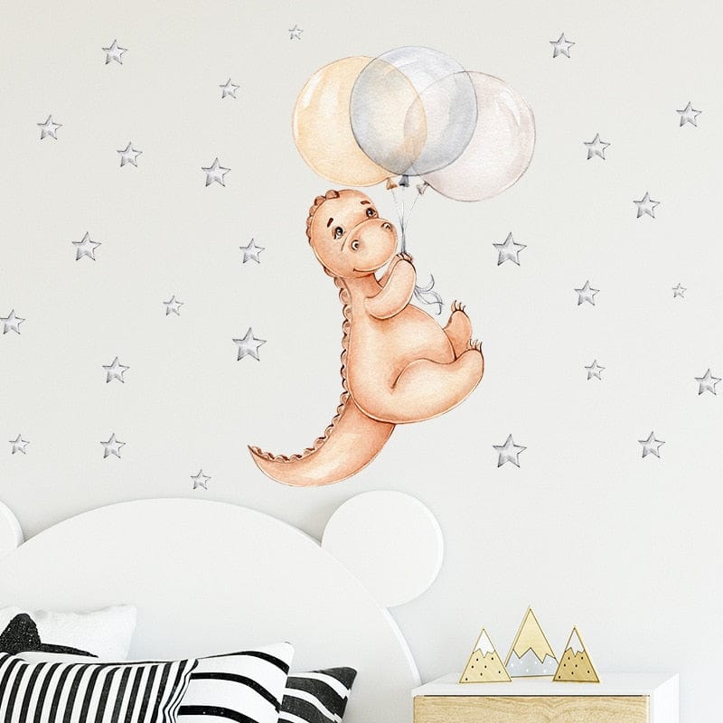 Sticker Chambre Bébé Fille Dinosaure 3 Stickers Mania