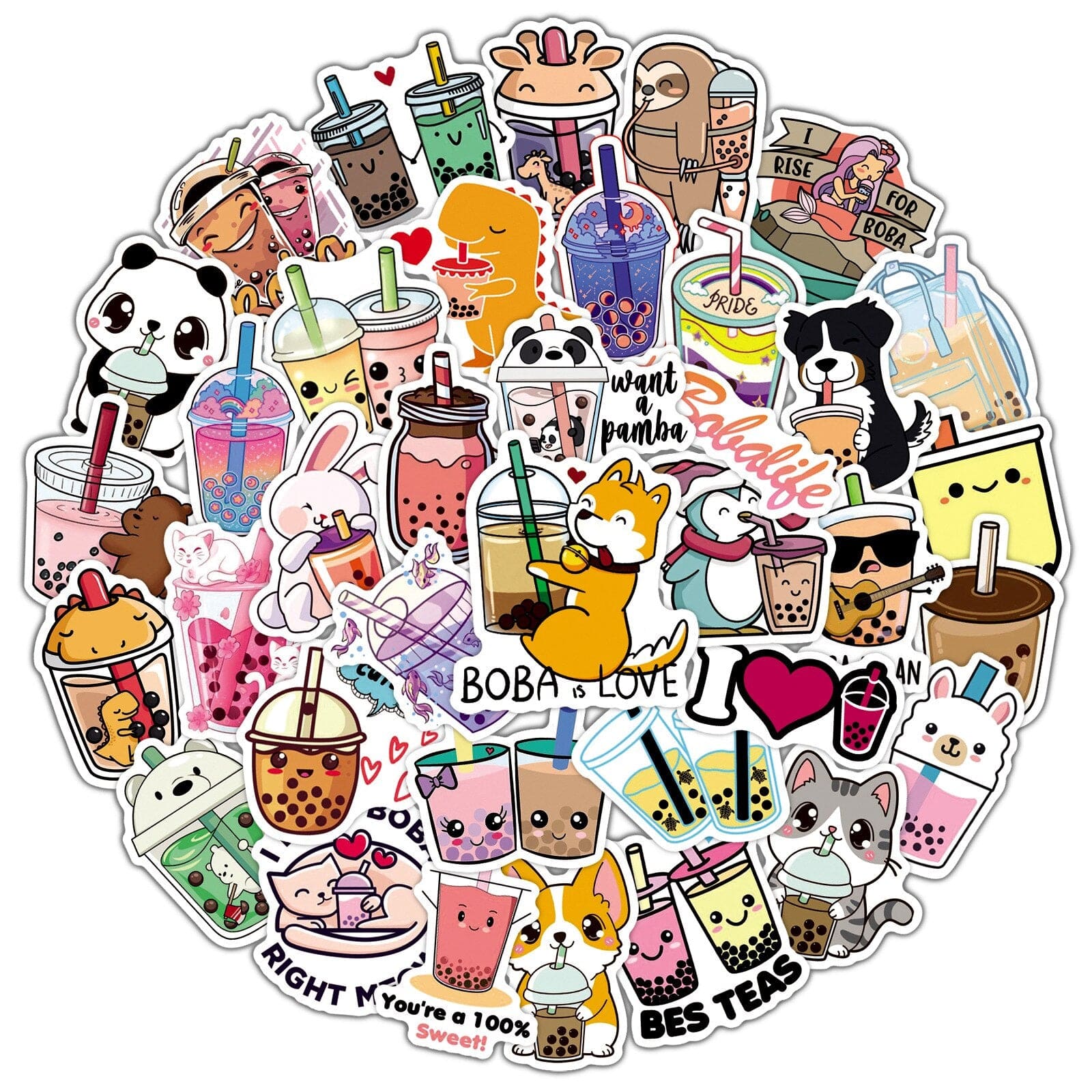 Stickers Bubble Tea <br> (Pack de 47) Stickers Mania