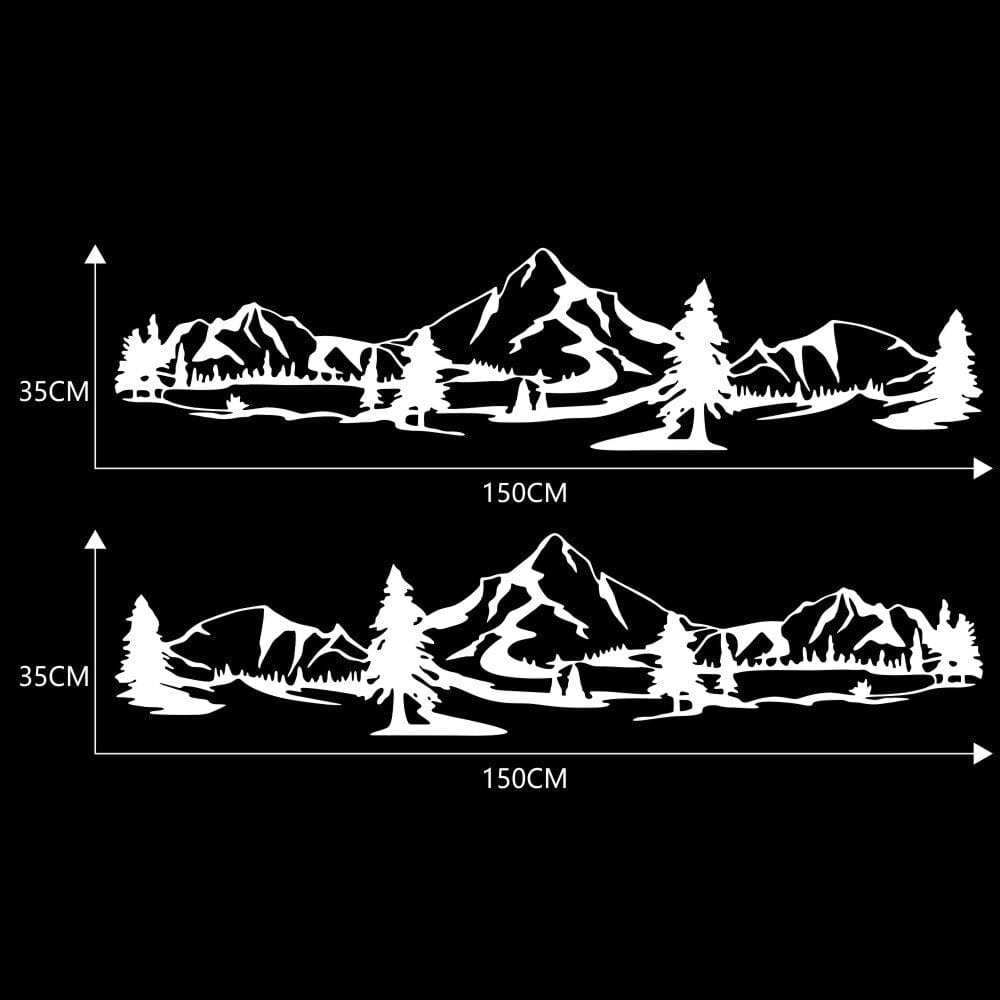 Stickers Camping Car Montagne Blanc Stickers Mania