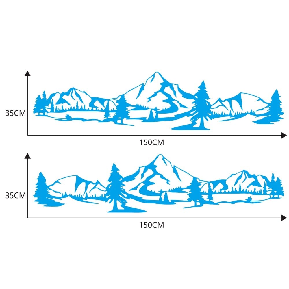 Stickers Camping Car Montagne Bleu Stickers Mania