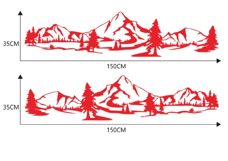 Stickers Camping Car Montagne Rouge Stickers Mania