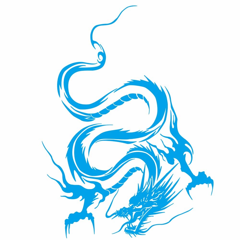Stickers Capot Voiture Dragon Bleu Stickers Mania