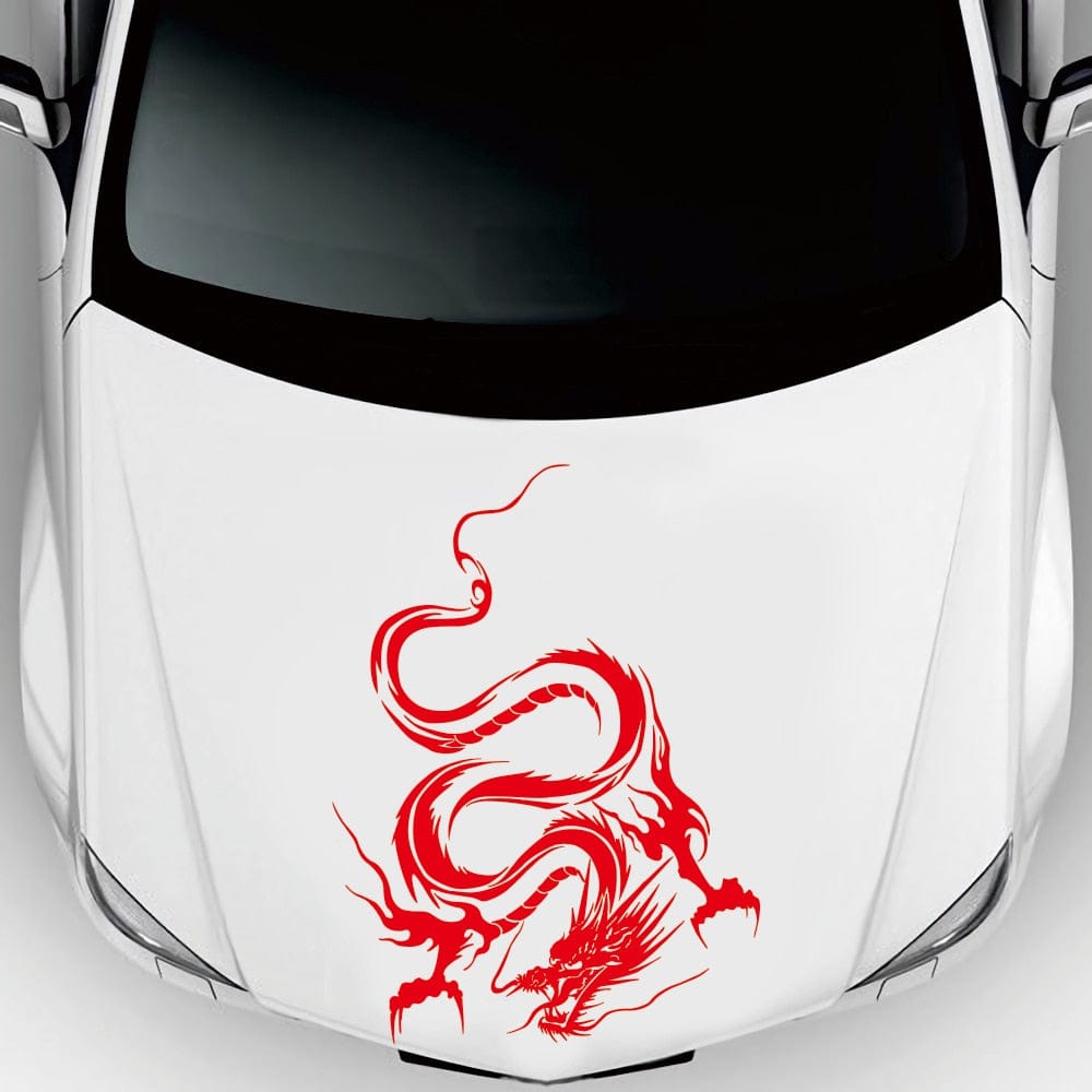 Stickers Capot Voiture Dragon Rouge Stickers Mania