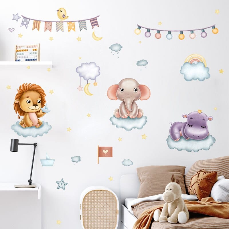 Stickers Chambre Bébé<br>Animaux Cartoon Stickers Mania