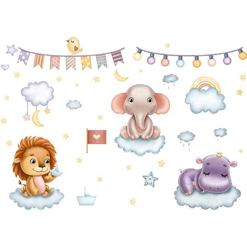 Stickers Chambre Bébé<br>Animaux Cartoon Stickers Mania