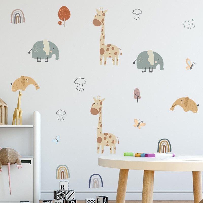 Stickers Chambre Bébé <br> Animaux de la Savane Stickers Mania