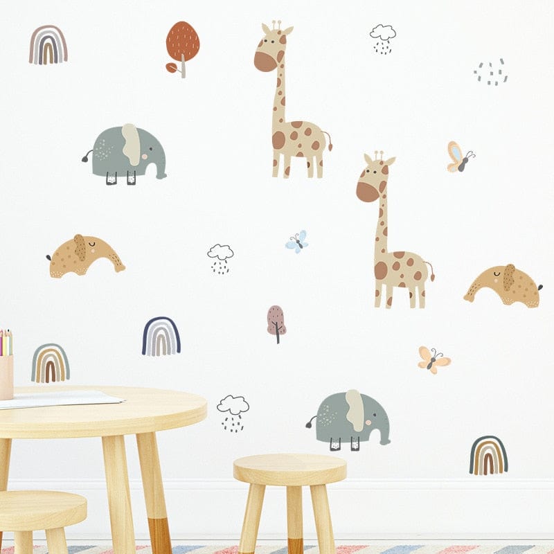 Stickers Chambre Bébé <br> Animaux de la Savane Stickers Mania