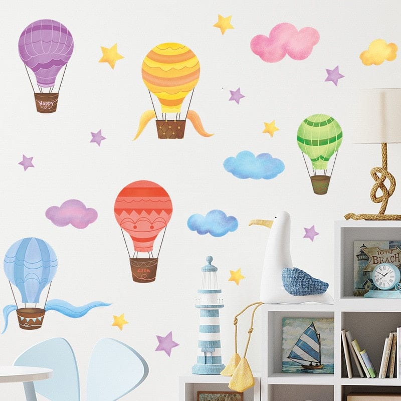 Stickers Chambre Bébé <br> Montgolfières Stickers Mania