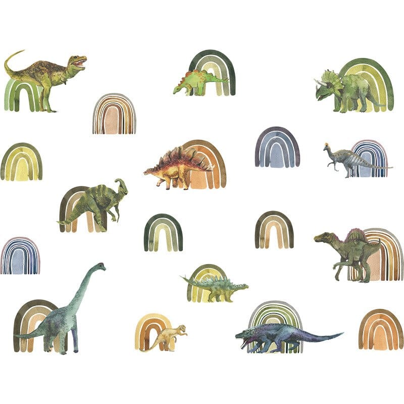 Stickers Chambre Bébé Dinosaure Arc en Ciel Stickers Mania