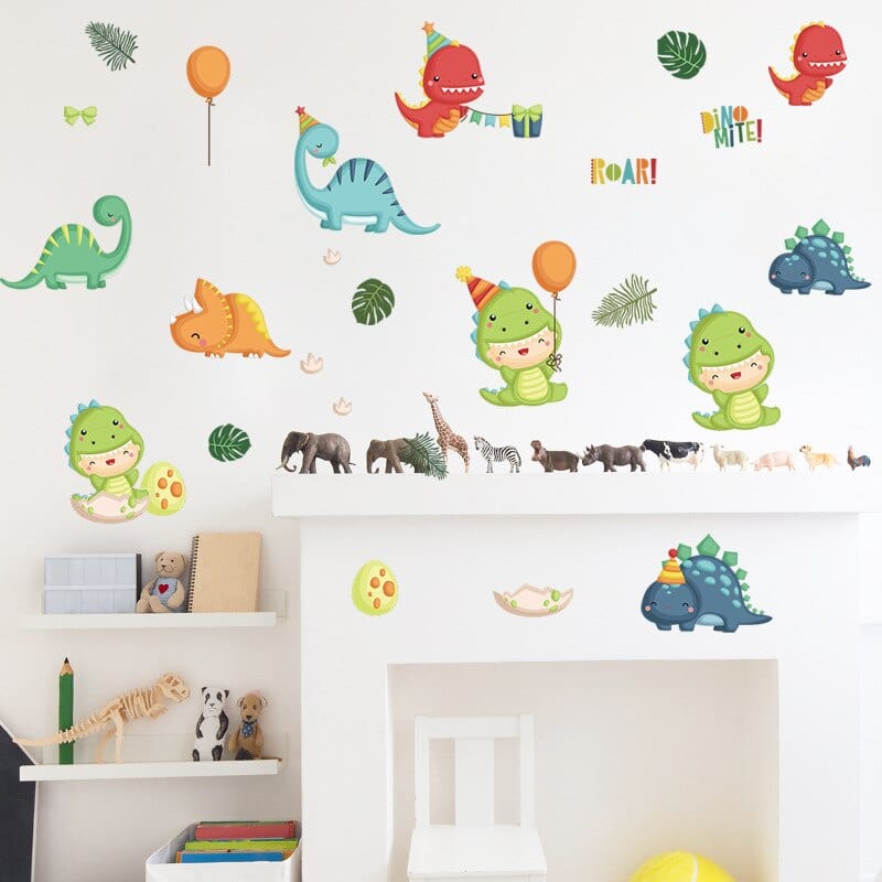 Stickers Chambre Bébé Dinosaures Mignons Stickers Mania