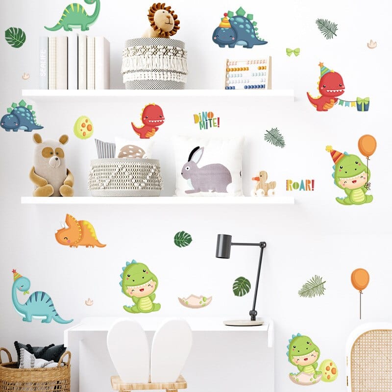 Stickers Chambre Bébé Dinosaures Mignons Stickers Mania