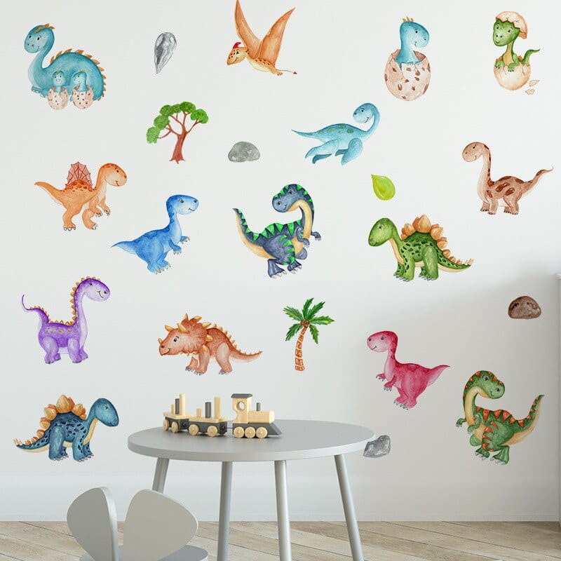 Stickers Chambre Bébé Dinosaures Multicolores Stickers Mania