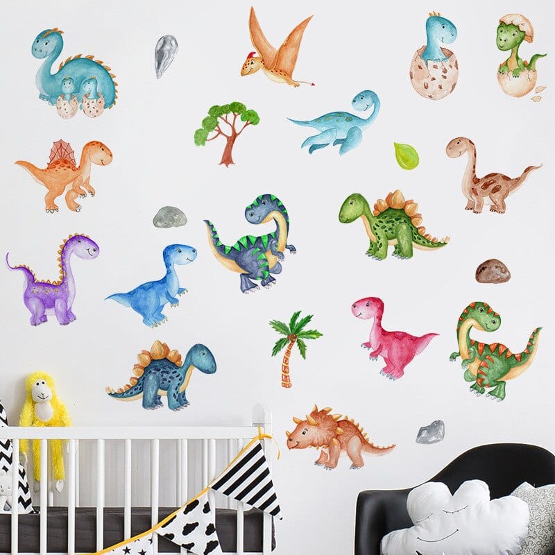 Stickers Chambre Bébé Dinosaures Multicolores Stickers Mania