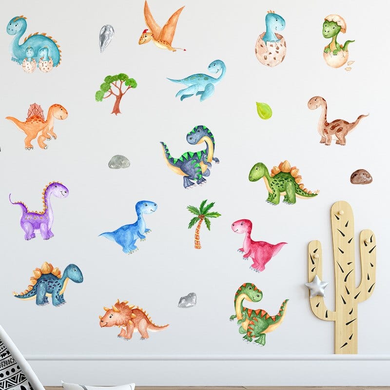 Stickers Chambre Bébé Dinosaures Multicolores Stickers Mania