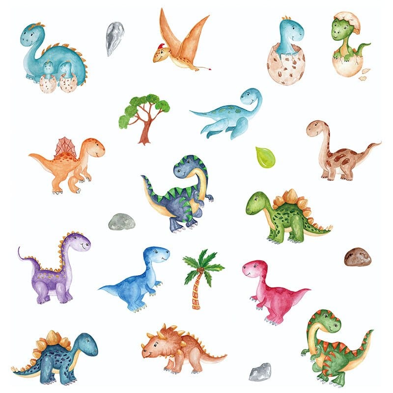 Stickers Chambre Bébé Dinosaures Multicolores Stickers Mania