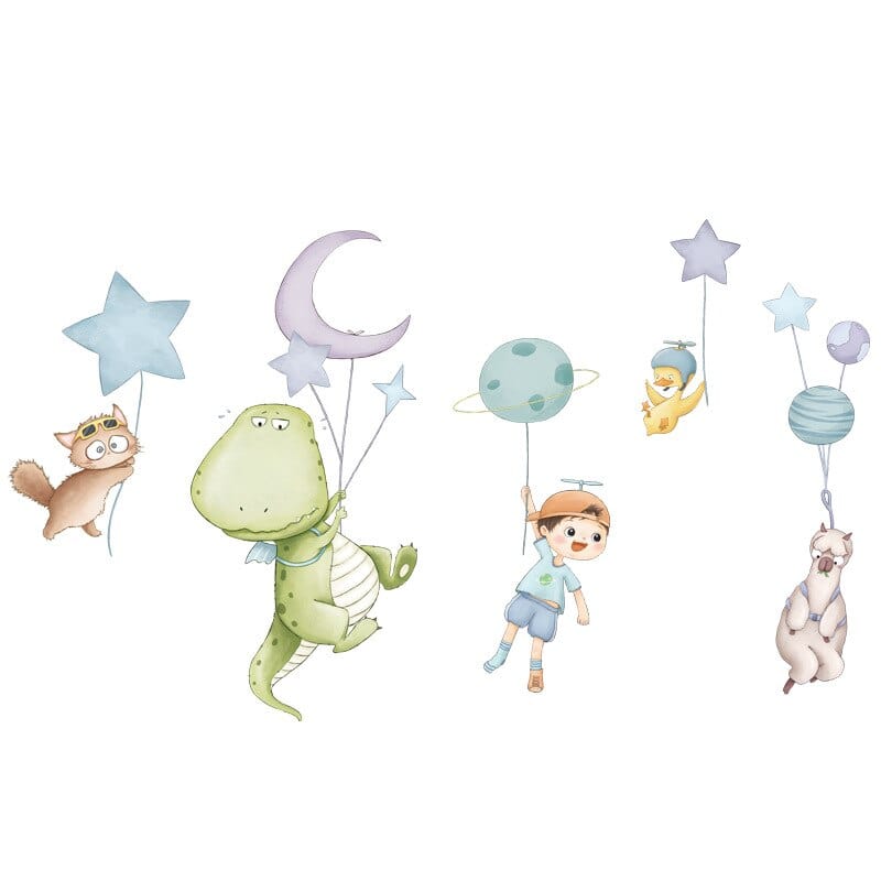 Stickers Chambre Bébé Dinosaures Volants Stickers Mania