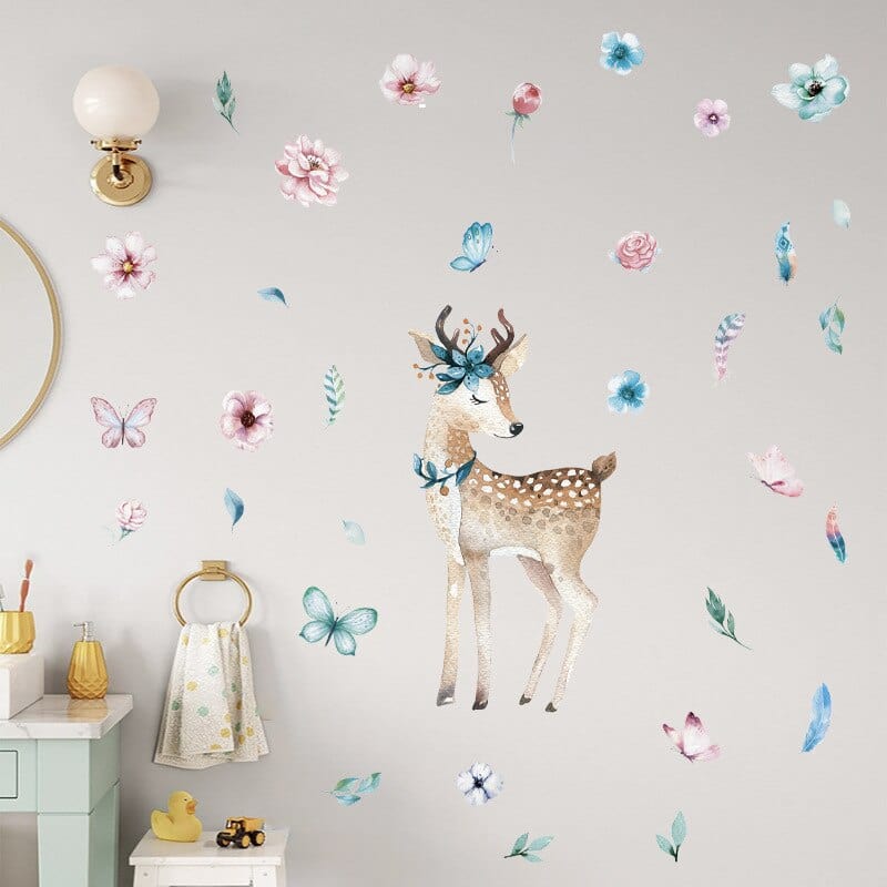 Stickers Chambre Fille <br>Biche Sauvage Stickers Mania