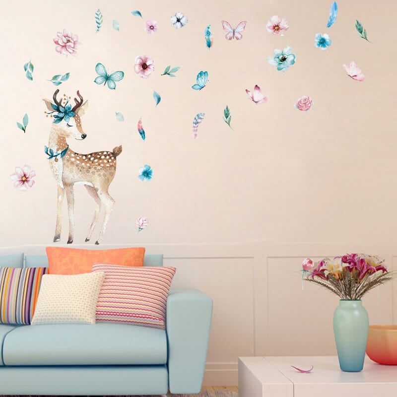 Stickers Chambre Fille <br>Biche Sauvage Stickers Mania
