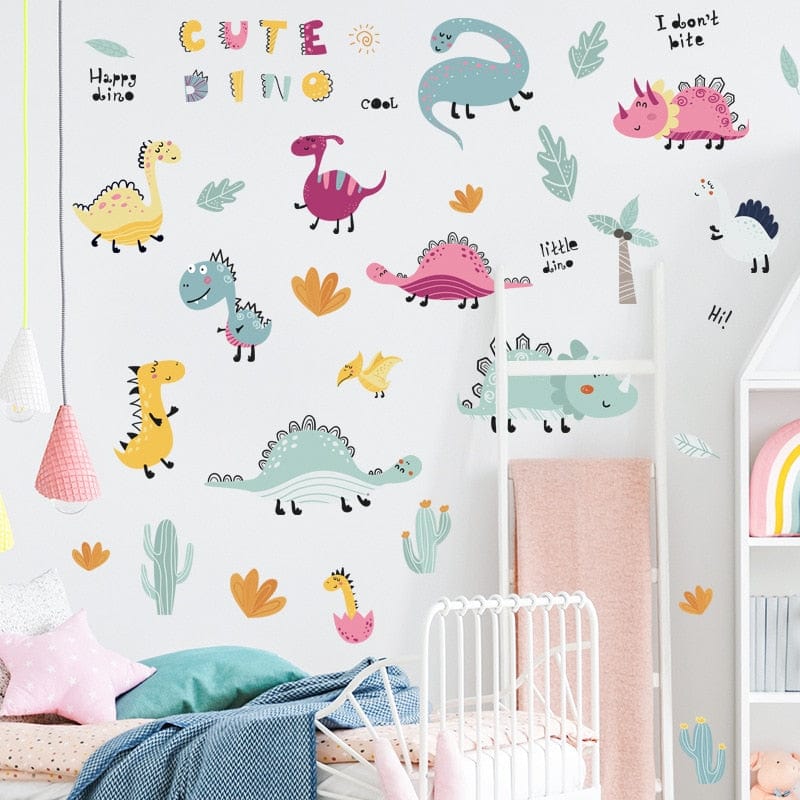 Stickers Chambre Garçon Alphabet et Dinosaures Stickers Mania