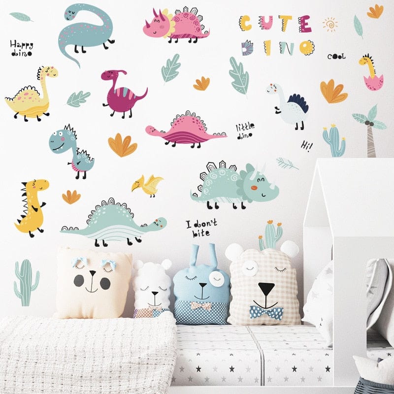 Stickers Chambre Garçon Alphabet et Dinosaures Stickers Mania