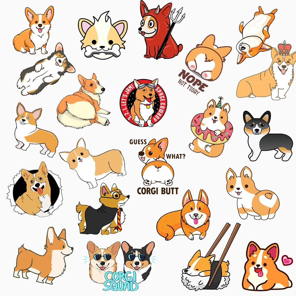 Stickers Chien Corgi Stickers Mania