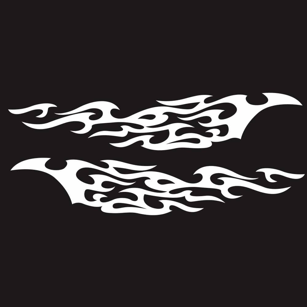 Stickers Flamme Voiture Blanc Stickers Mania