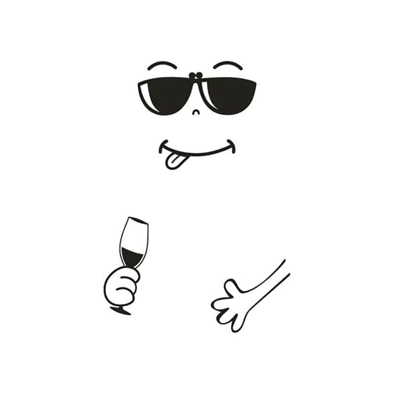 Stickers Frigo 1 Porte 4 - Noir Stickers Mania