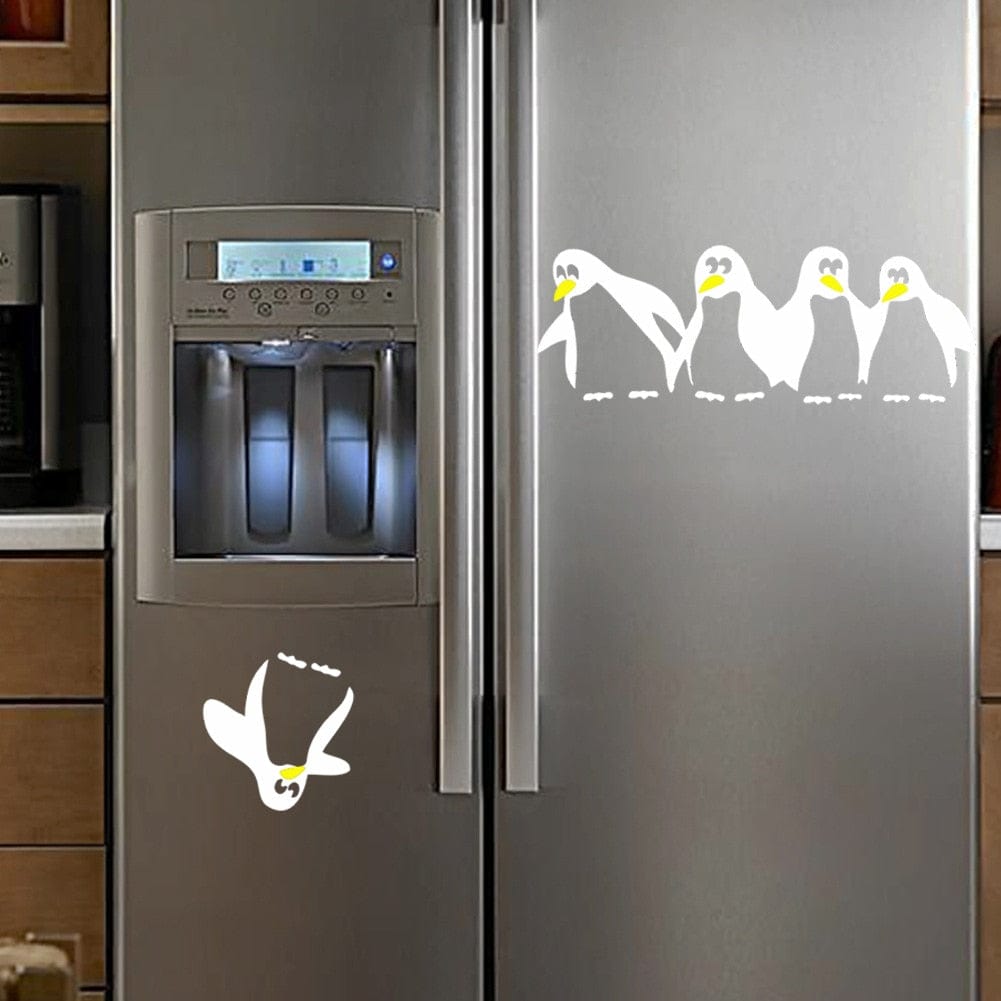 Stickers Frigo Pingouin Blanc Stickers Mania