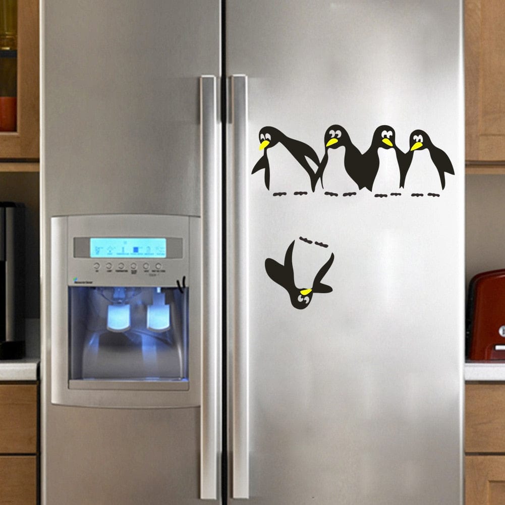 Stickers Frigo Pingouin Noir Stickers Mania