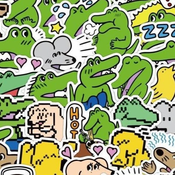 Stickers Kawaii Crocodile <br> (Pack de 80) Stickers Mania